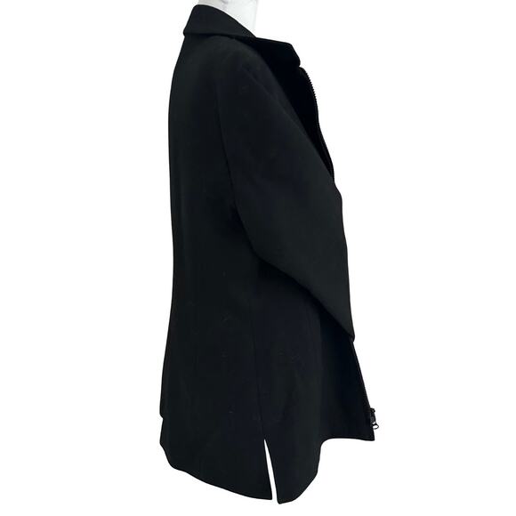 Oscar By Oscar De La Renta Black Wool Zipper Coat/ Jacket - Picture 4 of 11